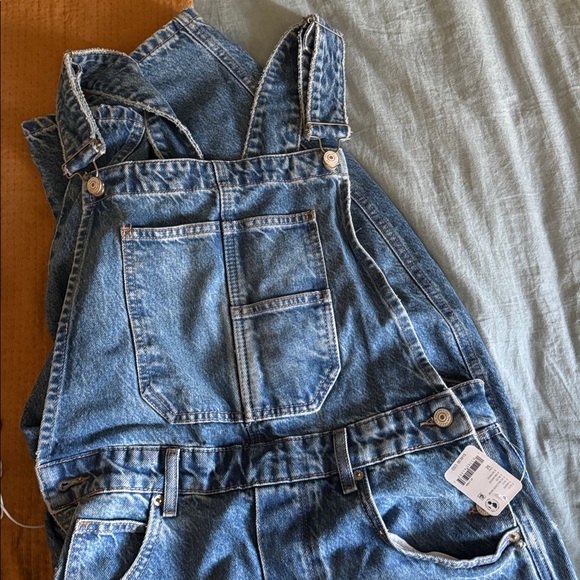 NWT Free People Good Luck Barrel Overalls - Picture 3 of 5